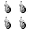 Service Caster 5 Inch Black Polyurethane Swivel 12mm Threaded Stem Caster Set with Brake SCC-TS20S514-PPUB-BLK-TLB-M1215-4 - alternate 3